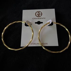 18kt over sterling silver 2inch earrings